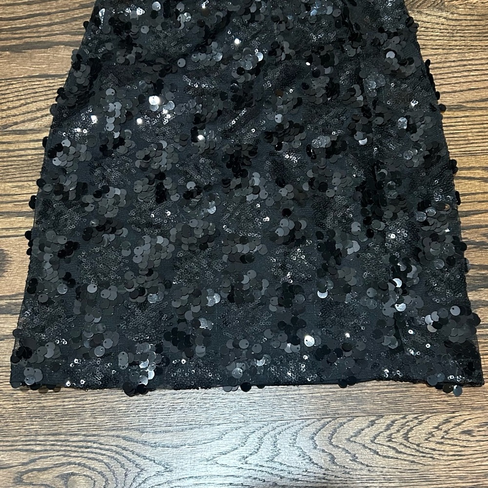 Diane Von Furstenberg Black Sequin Mini Pencil Skirt